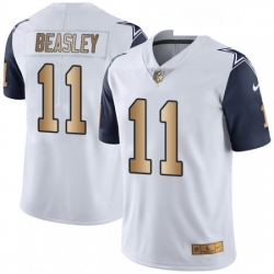 Youth Nike Dallas Cowboys 11 Cole Beasley Limited WhiteGold Rush NFL Jersey