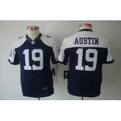 Youth Nike Dallas Cowboys 19 Austin Blue Limited Throwback NFL Jerseys