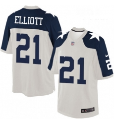 Youth Nike Dallas Cowboys 21 Ezekiel Elliott Limited White Throwback Alternate NFL Jersey