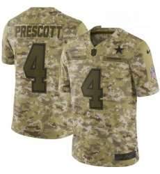 Youth Nike Dallas Cowboys 4 Dak Prescott Limited Camo 2018 Salute to Service NFL Jersey