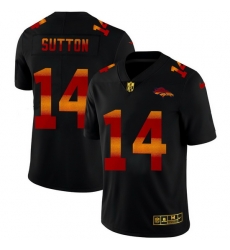 Denver Broncos 14 Courtland Sutton Men Black Nike Red Orange Stripe Vapor Limited NFL Jersey