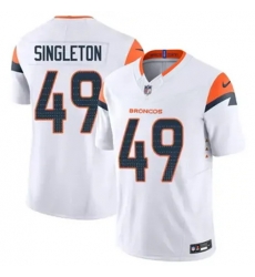 Men Denver Brocos Alex Singleton #49 White 2024 F U S E Stitched Limited NFL Jersey