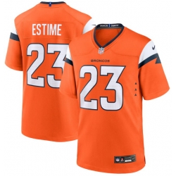 Men Denver Brocos Audric Estime #23 Orange 2024 F U S E Stitched Limited NFL Jersey