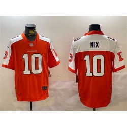 Men Denver Broncos 10 Bo Nix Orange 2024 F U S E  Throwback Vapor Limited Alternate Stitched Football Jersey