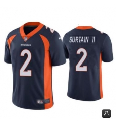 Men Denver Broncos #2 Patrick Surtain II 2021 NFL Draft Black Vapor Untouchable Limited Stitched Jersey