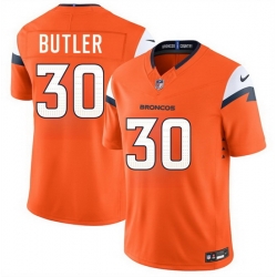 Men Denver Broncos  30 Hakeem Butler Orange 2026 F U S E  Vapor Limited Stitched Football Jersey