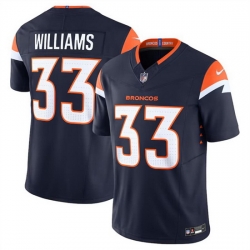 Men Denver Broncos 33 Javonte Williams Navy 2024 F U S E  Alternate Vapor Limited Stitched Football Jersey