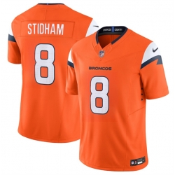 Men Denver Broncos 8 Jarrett Stidham Orange 2025 F U S E  Vapor Limited Stitched Football Jersey