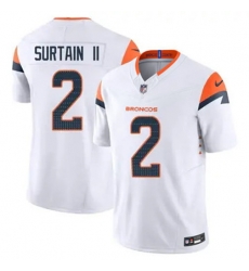 Men Nike Denver Broncos Patrick Surtain II Stitched White Limited Jersey