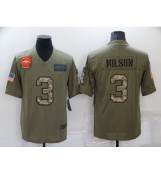 Men's Denver Broncos #3 Russell Wilson Olive Camo 2019 Salute To Service Stitched NFL Nike Limited Jersey