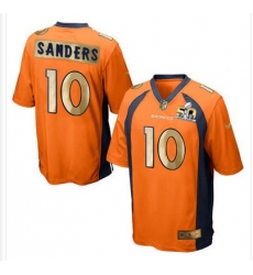 Nike Broncos #10 Emmanuel Sanders Orange Team Color Mens Stitched NFL Game Super Bowl 50 Collection Jersey