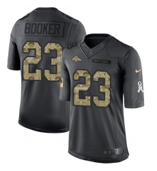 Nike Broncos #23 Devontae Booker Black Mens Stitched NFL Limited 2016 Salute to Service Jersey 9724 80192