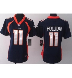 Women Nike Denver Broncos 11 Trindon Holliday Blue Jerseys 2013