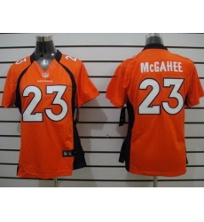 Women Nike Denver Broncos 23 Willis McGahee Orange Game LIMITED Nike Jerseys