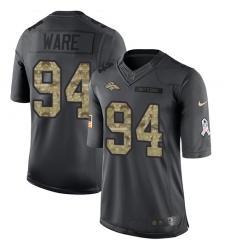 Nike Broncos #94 DeMarcus Ware Black Youth Stitched NFL Limited 2016 Salute to Service Jersey