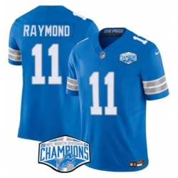 Men Detroit Lions 11 Kalif Raymond Blue 2024 NFC North Champions F U S E  Vapor Limited Stitched Jersey