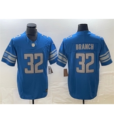 Men Detroit Lions 32 Brian Branch Blue 2023 F U S E Vapor Untouchable Limited Stitched Jersey