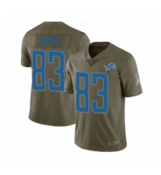 Men Detroit Lions 83 Jesse James Limited Olive 2017 Salute to Service Football Jersey