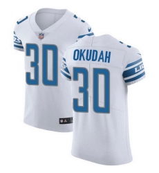 Nike Lions 30 Jeff Okudah White Men Stitched NFL New Elite Jersey