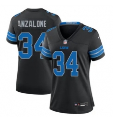 Women Detroit Lions Alex Anzalone #34 Black Vapor Stitched Nike NFL Jersey