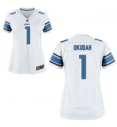 Women Nike Lions 1 Jeff Okudah White Vapor Limited Jersey 2020 NFL Draft