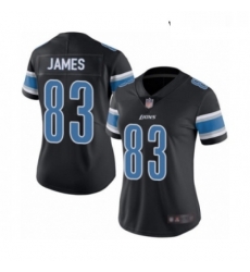 Womens Detroit Lions 83 Jesse James Limited Black Rush Vapor Untouchable Football Jersey