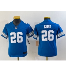 Youth Detroit Lions 26 Jahmyr Gibbs Blue 2024 F U S E  Vapor Limited Stitched Jersey