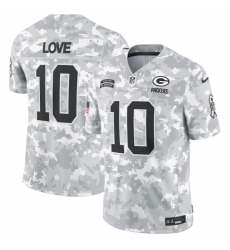 Men Green Bay Packers #10 Jordan Love 2024 Arctic Camo Salute To Service Limited Stitched Football Jersey