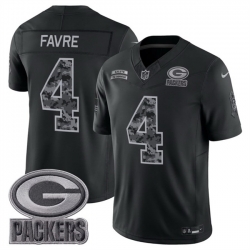 Men Green Bay Packers  4 Brett Favre Black F U S E  2026 Salute to Service Limited Stitched Football Jersey
