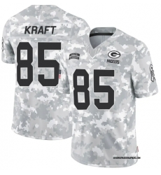 Men Green Bay Packers #85 Tucker Kraft 2024 Arctic Camo Salute To Service Limited Stitched Football Jersey