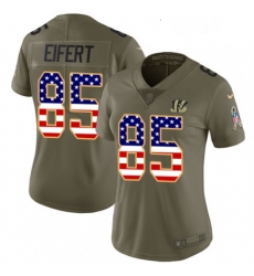 Womens Nike Cincinnati Bengals 85 Tyler Eifert Limited OliveUSA Flag 2017 Salute to Service NFL Jersey