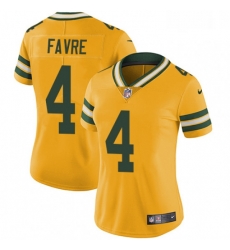 Womens Nike Green Bay Packers 4 Brett Favre Limited Gold Rush Vapor Untouchable NFL Jersey