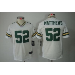 Nike Youth Green Bay Packers #52 Matthews White Color[Youth Limited Jerseys]