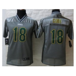 Youth Nike Green Bay Packers 18 Randall Cobb Grey Vapor Elite Jerseys