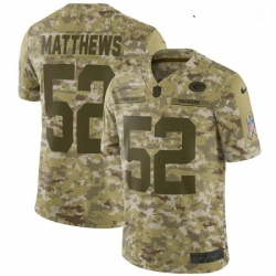 Youth Nike Green Bay Packers 52 Clay Matthews Limited Camo 2018 Salute to Service NFL Jersey