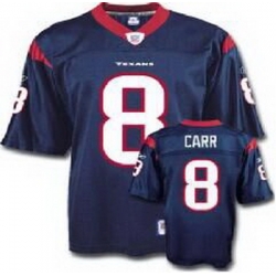 Houston Texans #8 Carr Mens Stitched NFL Custome Jersey