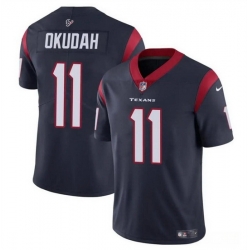 Men Houston Texans 11 Jeff Okudah Navy Vapor Untouchable Stitched Football Jersey