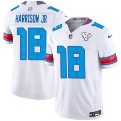 Men Houston Texans  18 Marvin Harrison Jr White 2026 F U S E   HOUSTON US  Rivalries Collection Limited Stitched Football Jersey