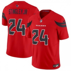 Men Houston Texans 24 Derek Stingley Jr  Red 2024 Alternate F U S E Vapor Stitched Jersey