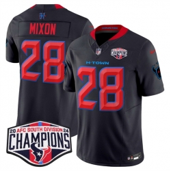 Men Houston Texans 28 Joe Mixon Navy 2nd Alternate F U S E  2024 AFC South Division Champions Vapor Limited Stitched Football Jersey