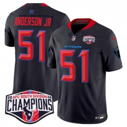 Men Houston Texans 51 Will Anderson Jr  Navy 2nd Alternate F U S E  2024 AFC South Division Champions Vapor Limited Stitched Football Jersey