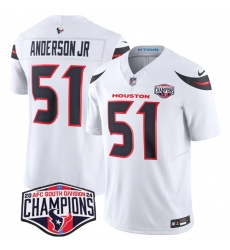 Men Houston Texans 51 Will Anderson Jr  White F U S E  2024 AFC South Division Champions Vapor Limited Stitched Football Jersey