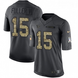 Men Nike Houston Texans 15 Will Fuller V Limited Black 2016 Salute to Service NFL Jersey