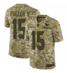 Men Nike Houston Texans 15 Will Fuller V Limited Camo 2018 Salute to Service NFL Jersey