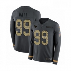 Men Nike Houston Texans 99 JJ Watt Limited Black Salute to Service Therma Long Sleeve NFL Jersey