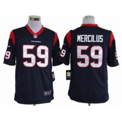 Nike Houston Texans 59 Whitney Mercilus Blue Game NFL Jersey