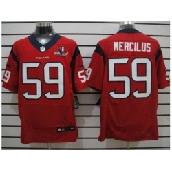 Nike Houston Texans 59 Whitney Mercilus Red Elite W 10th Patch NFL Jersey