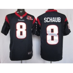 Nike Houston Texans 8 Matt Schaub Blue Game W 10TH Patch NFL Jersey