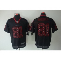 Nike Houston Texans 81 Owen Daniels Black Elite Lights Out Number with Team logo NFL Jersey