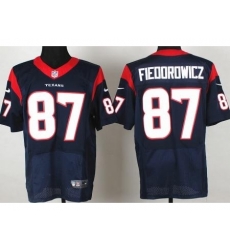 Nike Houston Texans 87 C.J. Fiedorowicz Blue Elite NFL Jersey